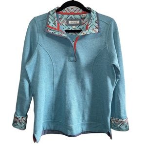Orvis Softest Print-Trimmed Sweatshirt- Blue Horizon